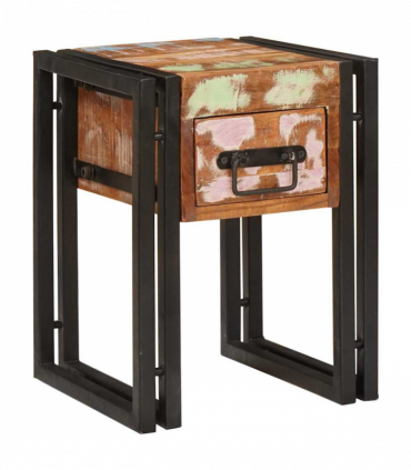 vidaXL End Table Other 30 x 30 x 40 cm Solid reclaimed wood and Metal