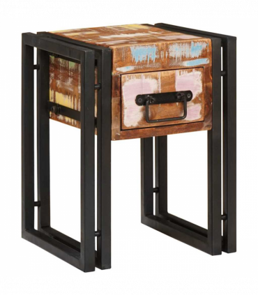 vidaXL End Table Other 30 x 30 x 40 cm Solid reclaimed wood and Metal