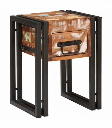 vidaXL End Table Other 30 x 30 x 40 cm Solid reclaimed wood and Metal