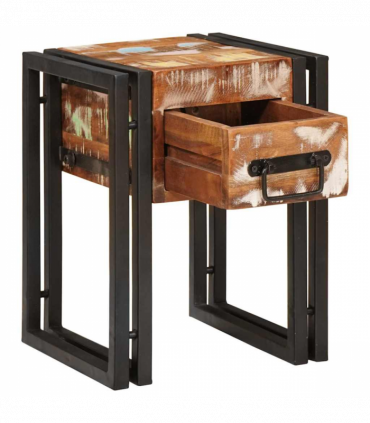 vidaXL End Table Other 30 x 30 x 40 cm Solid reclaimed wood and Metal