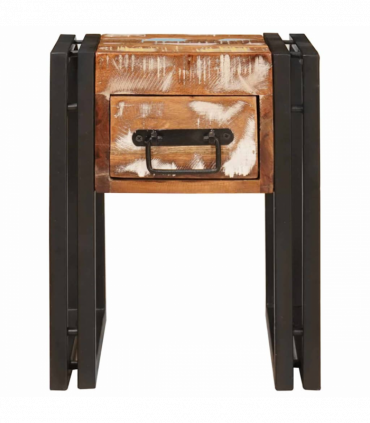 vidaXL End Table Other 30 x 30 x 40 cm Solid reclaimed wood and Metal