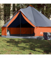 vidaXL Family Tent Tipi 8-Person Grey and Orange Waterproof