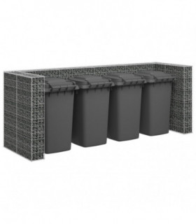 vidaXL Gabion Wall for Garbage Bins Galvanised Steel 320x100x120 cm