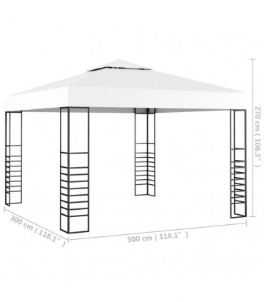 vidaXL Garden Marquee 3x3 m White