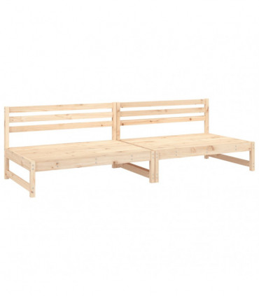 vidaXL Garden Middle Sofas 2 pcs 120x80 cm Solid Wood Pine