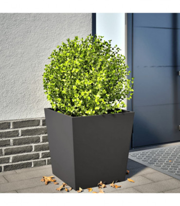 vidaXL Garden Planter Black 50x50x50 cm Steel