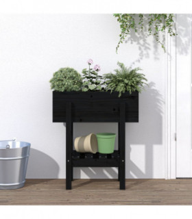 vidaXL Garden Planter Black 62x30x69 cm Solid Wood Pine