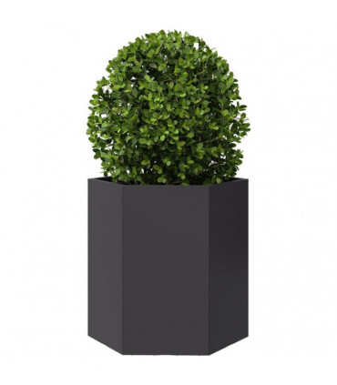 vidaXL Garden Planter Black Hexagon 46x40x45 cm Steel