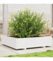 vidaXL Garden Planter White 100x100x26.5 cm Solid Wood Pine