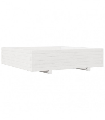 vidaXL Garden Planter White 100x100x26.5 cm Solid Wood Pine