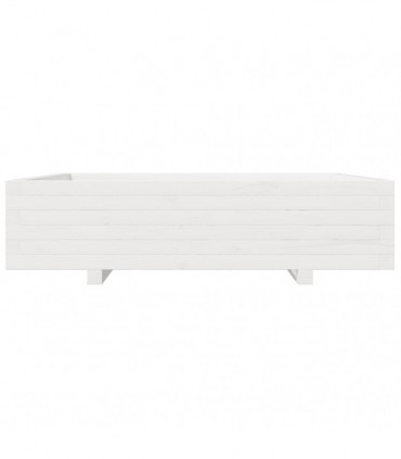 vidaXL Garden Planter White 100x100x26.5 cm Solid Wood Pine