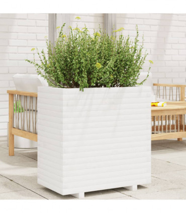 vidaXL Garden Planter White 70x40x72 cm Solid Wood Pine