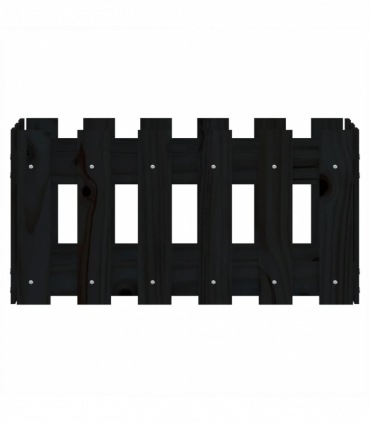 vidaXL Garden Planter with Fence Design Black 60x30x30 cm Solid Wood Pine