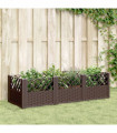 vidaXL Garden Planter with Pegs Brown 123.5x43.5x43.5 cm PP