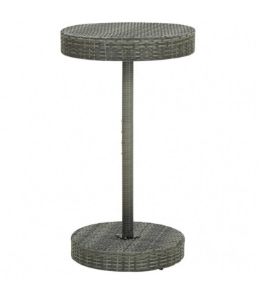vidaXL Garden Table Grey 60.5x106 cm Poly Rattan