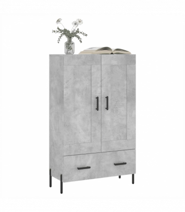 vidaXL Highboard Concrete Grey 69.5x31x115 cm Engineered Wood