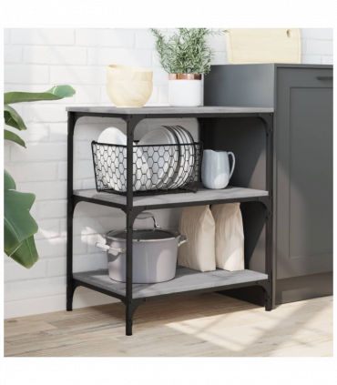 vidaXL Kitchen Trolley Grey Sonoma 60x41x76 cm Engineered Wood