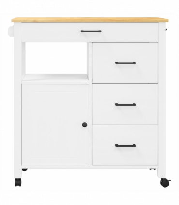 vidaXL Kitchen Trolley MONZA 84x40x90 cm Solid Wood Pine