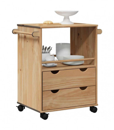 vidaXL Kitchen Trolley OTTA 71x45x80 cm Solid Wood Pine
