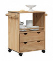 vidaXL Kitchen Trolley OTTA 71x45x80 cm Solid Wood Pine