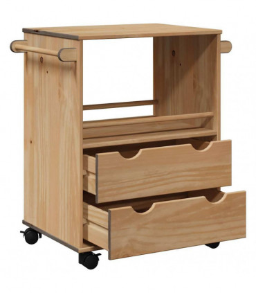 vidaXL Kitchen Trolley OTTA 71x45x80 cm Solid Wood Pine
