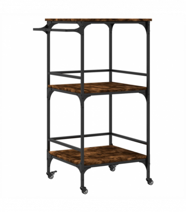 vidaXL Kitchen Trolley Smoked Oak 60.5x50x105 cm Engineered Wood