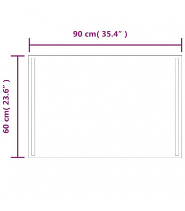 vidaXL LED Bathroom Mirror 60x90 cm