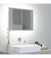 vidaXL LED Bathroom Mirror Cabinet Concrete Grey 60x12x45 cm Acrylic