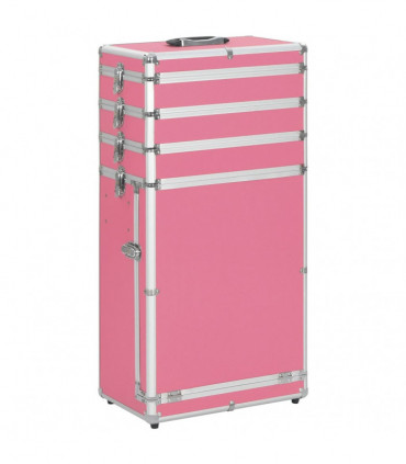 vidaXL Make-up Trolley Aluminium Pink