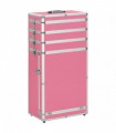 vidaXL Make-up Trolley Aluminium Pink