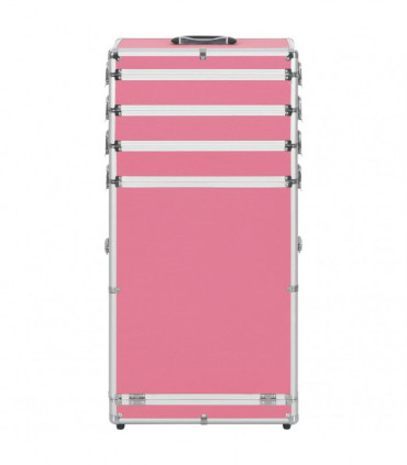 vidaXL Make-up Trolley Aluminium Pink
