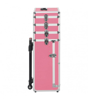 vidaXL Make-up Trolley Aluminium Pink
