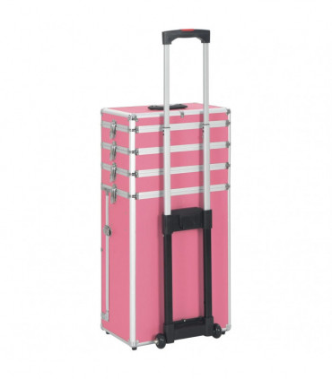 vidaXL Make-up Trolley Aluminium Pink