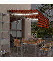 vidaXL Manual Retractable Awning with Blind&LED 4.5x3m Orange&Brown