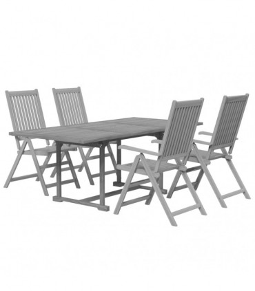 5 Piece Garden Dining Set Solid Wood Acacia