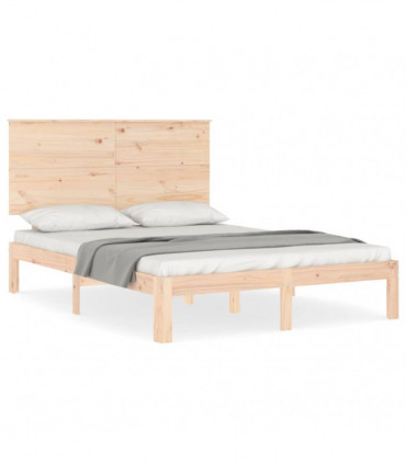 Bed Frame with Headboard 140x200 cm Solid Wood