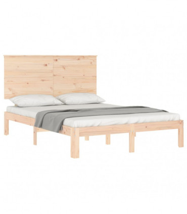 Bed Frame with Headboard 140x200 cm Solid Wood