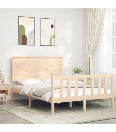 Bed Frame with Headboard 140x200 cm Solid Wood