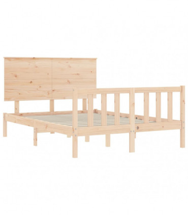 Bed Frame with Headboard 140x200 cm Solid Wood