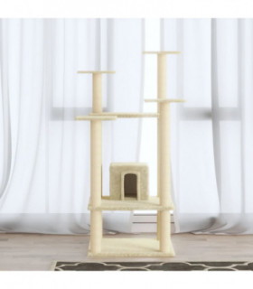 Cat Tree with Sisal Scratching Posts Cream 110 cm
