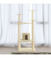 Cat Tree with Sisal Scratching Posts Cream 110 cm