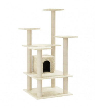 Cat Tree with Sisal Scratching Posts Cream 110 cm