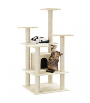 Cat Tree with Sisal Scratching Posts Cream 110 cm