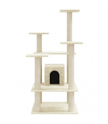 Cat Tree with Sisal Scratching Posts Cream 110 cm