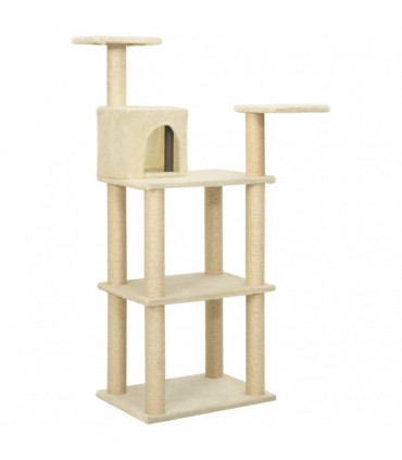 Cat Tree with Sisal Scratching Posts Cream 119 cm