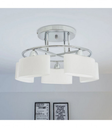 Ceiling Lamp with Ellipsoid Glass Shades for 5 E14 Bulbs 200 W