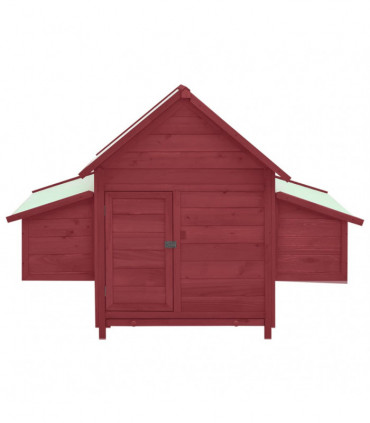 Chicken Coop Red and White 152x96x110 cm Solid Firwood