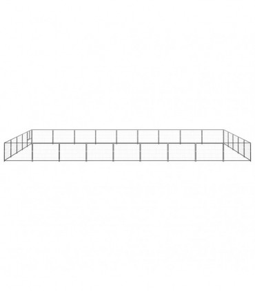 Dog Kennel Black 45 m² Steel