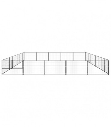 Dog Kennel Black 45 m² Steel
