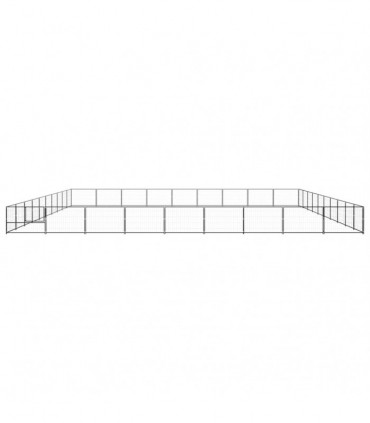 vidaXL Dog Kennel Black 90 m² Steel